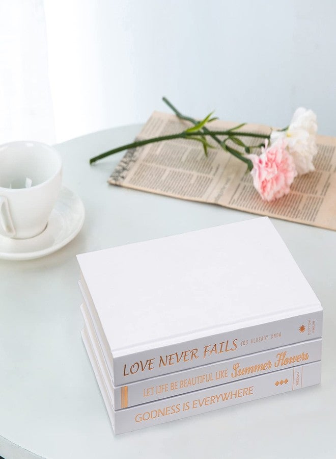MEDOO White Decorative Books for Coffee Table - 3 Hardcover Books for Decor, Faux Books for Decoration - Book Decor, Coffee Table Book Set, Fake Books for Bookshelf Decor, White Book Shelf Decor Accents - Image 4